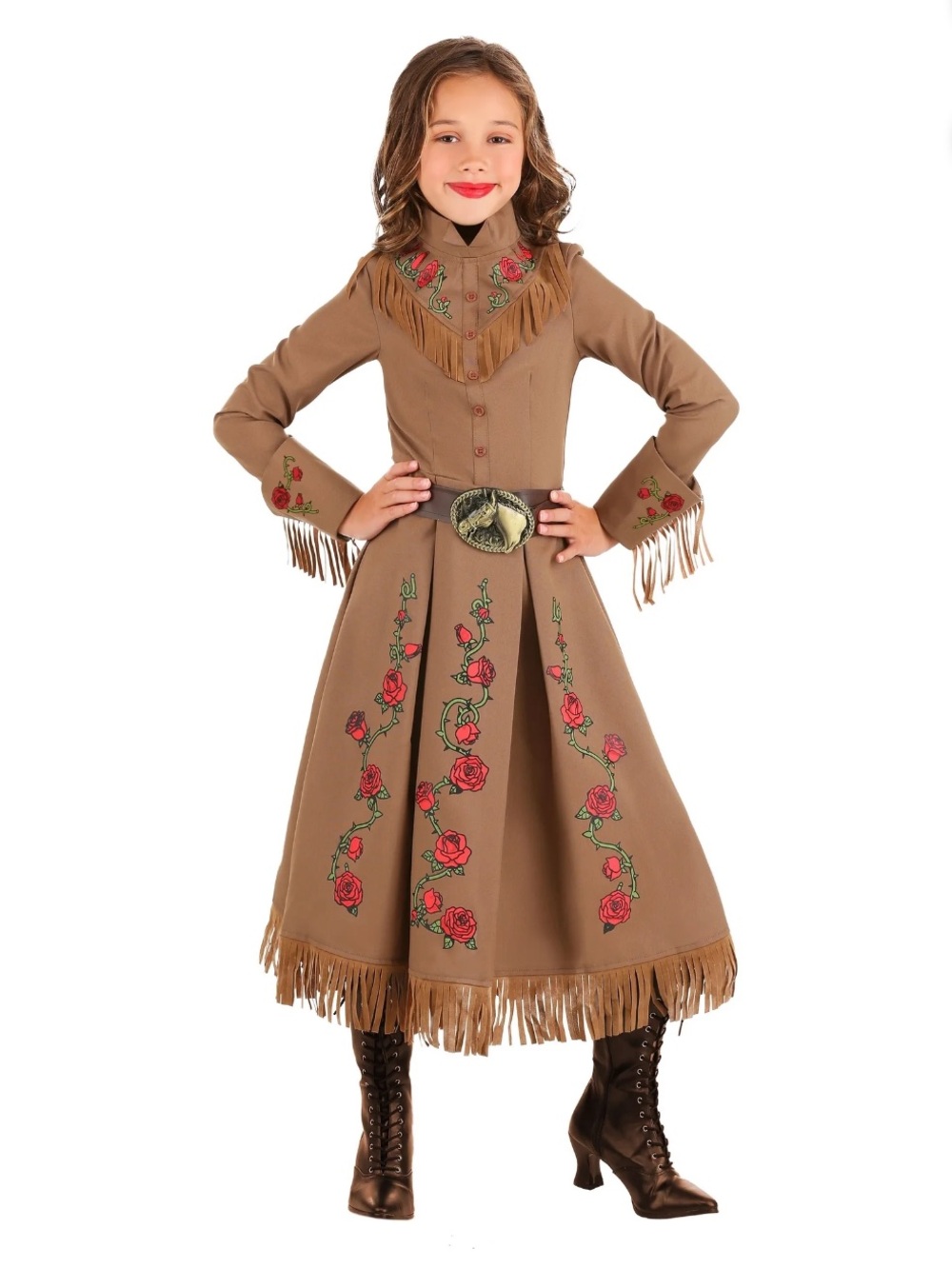 Girl's Annie Oakley Cowgirl Costume Size Medium
